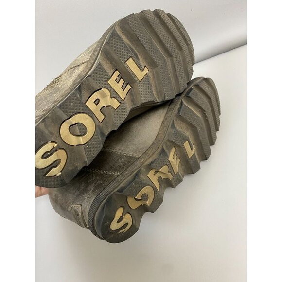 Sorel Gray Leather Wedge Ankle Boots Womens size 6 Zip Booties - Picture 4 of 11